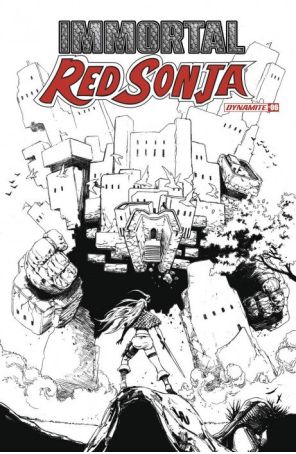 Immortal Red Sonja 6O published by Dynamite with cover art by Jonathan Lau