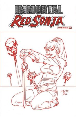 Immortal Red Sonja 6P published by Dynamite with cover art by Joseph Michael Linsner