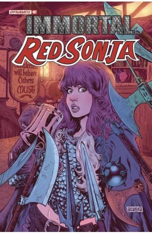 Immortal Red Sonja 7D published by Dynamite with cover art by Dave Acosta