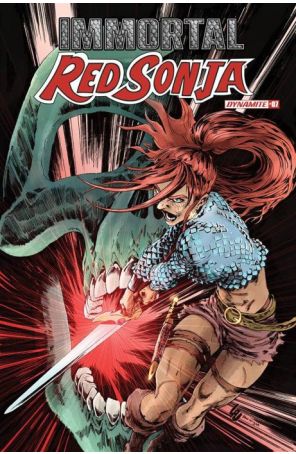 Immortal Red Sonja 7M published by Dynamite with cover art by Jonathan Lau