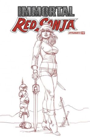 Immortal Red Sonja 7Q published by Dynamite with cover art by Joseph Michael Linsner