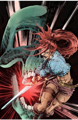 Immortal Red Sonja 7R published by Dynamite with cover art by Jonathan Lau