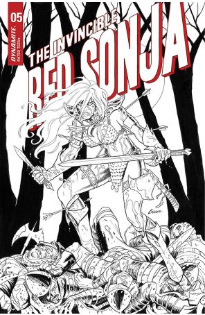 The Invincible Red Sonja 5G published by Dynamite with cover art by Amanda Conner