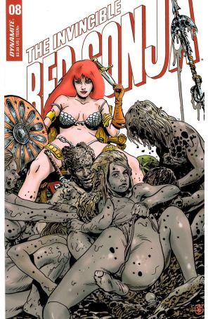 The Invincible Red Sonja 8Q published by Dynamite with cover art by Jimmy Broxton