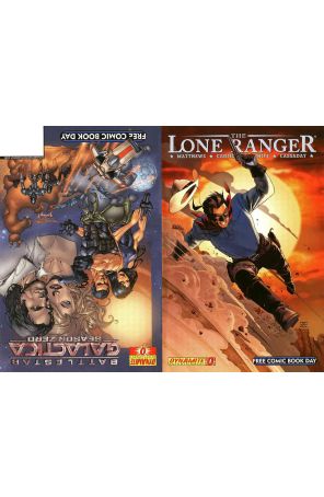 Lone Ranger/Battlestar Galactica Season Zero Flipbook FCBD 2007 published by Dynamite with cover art by John Cassaday and Stephen Segovia