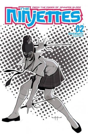 Ninjettes (2nd Series) 2N published by Dynamite with cover art by Pasquale Qualano