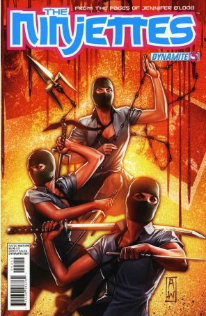 The Ninjettes 3A published by Dynamite with cover art by Admira Wijaya