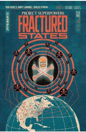Project Superpowers Fractured States 3E published by Dynamite with cover art by Rus Wooton