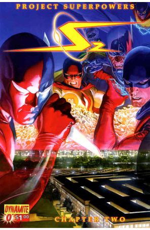 Project Superpowers: Chapter Two 0A published by Dynamite with cover art by Alex Ross