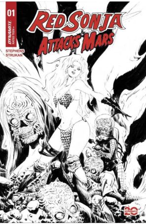 Red Sonja Attacks Mars 1F published by Dynamite with cover art by Jae Lee