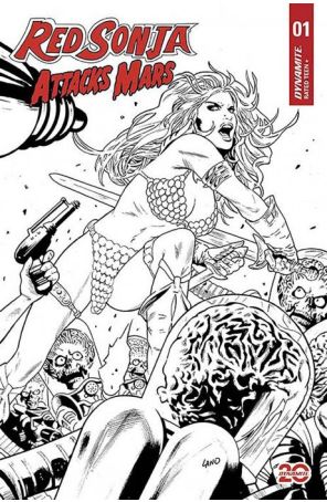 Red Sonja Attacks Mars 1L published by Dynamite with cover art by Greg Land