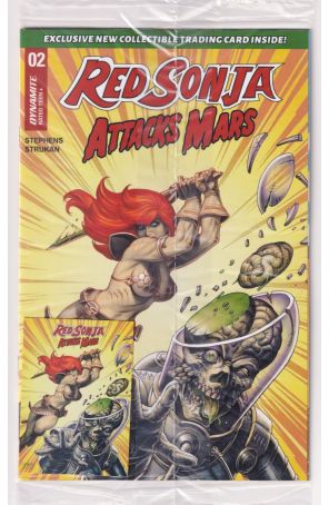 Red Sonja Attacks Mars 2A (in bag) published by Dynamite with cover art by Joseph Michael Linsner