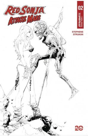 Red Sonja Attacks Mars 2E published by Dynamite with cover art by Jae Lee