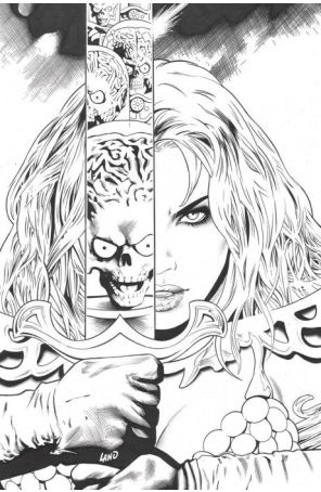 Red Sonja Attacks Mars 2F published by Dynamite with cover art by Greg Land