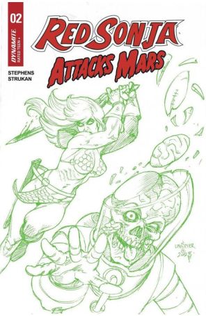 Red Sonja Attacks Mars 2K published by Dynamite with cover art by Joseph Michael Linsner