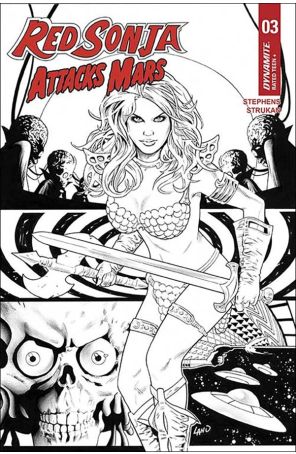 Red Sonja Attacks Mars 3J published by Dynamite with cover art by Greg Land