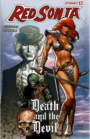 Red Sonja Death and the Devil 1A published by Dynamite with cover art by Joseph Michael Linsner