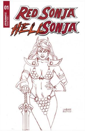Red Sonja Hell Sonja 1V published by Dynamite with cover art by Joseph Michael Linsner