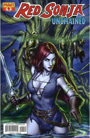 Red Sonja Unchained 4 published by Dynamite with cover art by Mel Rubi