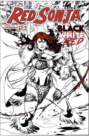 Red Sonja: Black, White, Red 1B published by Dynamite with cover art by Emanuela Lupacchino