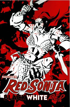 Red Sonja: Black, White, Red 7A published by Dynamite with cover art by Phil Hester