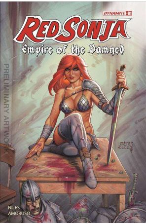 Red Sonja: Empire of the Damned 1J published by Dynamite with cover art by Joseph Michael Linsner