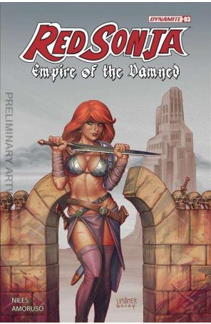 Red Sonja: Empire of the Damned 3B published by Dynamite with cover art by Joseph Michael Linsner