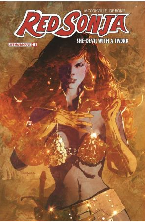 Red Sonja: She-Devil With a Sword 1A published by Dynamite with cover art by Stuart Sayger