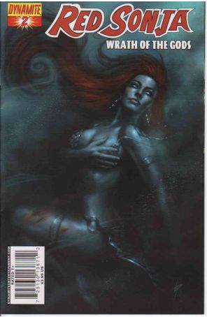 Red Sonja: Wrath of the Gods 2 published by Dynamite with cover art by Luccio Parrillo