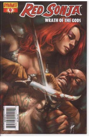 Red Sonja: Wrath of the Gods 4 published by Dynamite with cover art by Luccio Parrillo