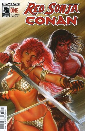Red Sonja/Conan 1A published by Dynamite with cover art by Alex Ross