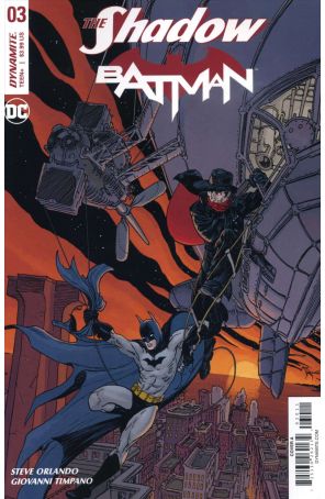 The Shadow/Batman 3A published by Dynamite with cover art by Michael William Kaluta
