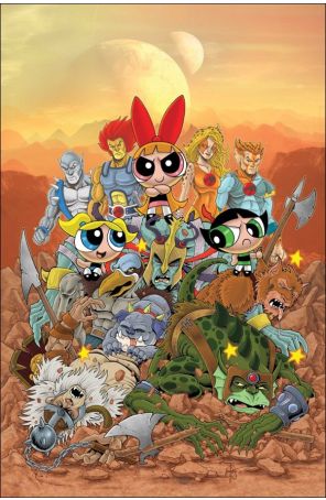 ThunderCats/Powerpuff Girls 4K published by Dynamite with cover art by Ken Haeser