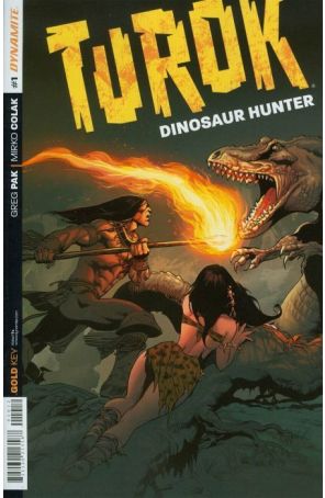 Turok: Dinosaur Hunter (Dynamite, Vol. 1) 1 (2nd) published by Dynamite with cover art by Bart Sears