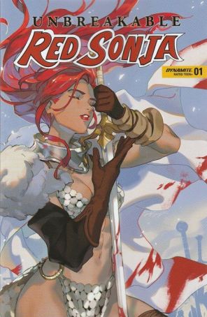 Unbreakable Red Sonja 1G published by Dynamite with cover art by Judy Jong