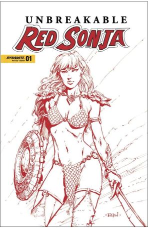 Unbreakable Red Sonja 1Z published by Dynamite with cover art by David Finch