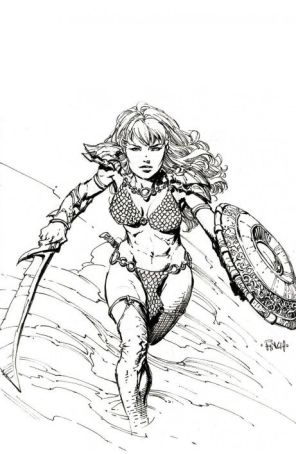 Unbreakable Red Sonja 2H published by Dynamite with cover art by David Finch