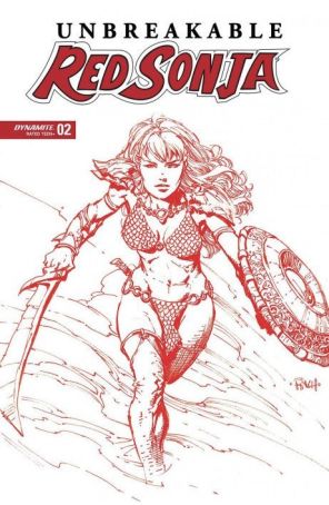 Unbreakable Red Sonja 2U published by Dynamite with cover art by David Finch
