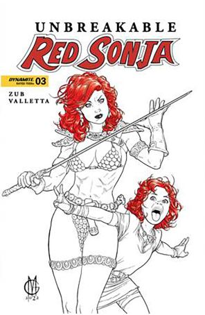 Unbreakable Red Sonja 3R published by Dynamite with cover art by Giuseppe Matteoni