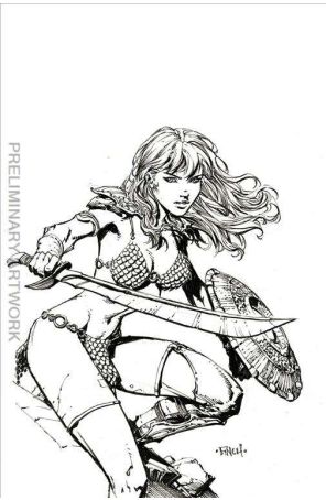 Unbreakable Red Sonja 4H published by Dynamite with cover art by David Finch