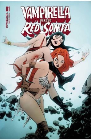 Vampirella Versus Red Sonja 1D published by Dynamite with cover art by Jae Lee