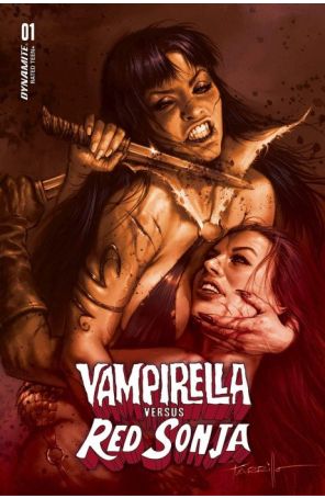Vampirella Versus Red Sonja 1G published by Dynamite with cover art by Lucio Parrillo