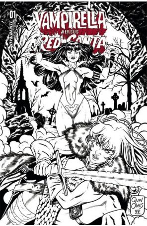 Vampirella Versus Red Sonja 1H published by Dynamite with cover art by Joe Quinones