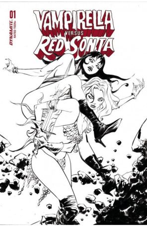 Vampirella Versus Red Sonja 1I published by Dynamite with cover art by Jae Lee