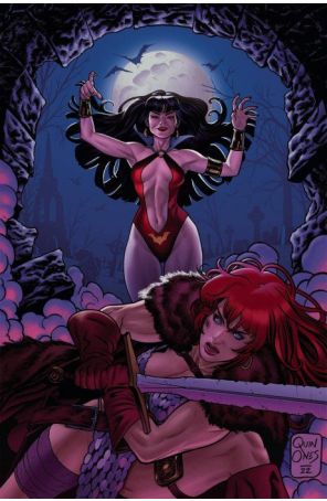 Vampirella Versus Red Sonja 1M published by Dynamite with cover art by Joe Quinones