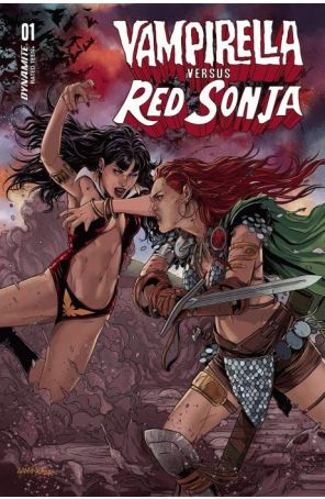 Vampirella Versus Red Sonja 1P published by Dynamite with cover art by Marc Laming