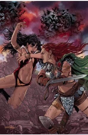 Vampirella Versus Red Sonja 1X published by Dynamite with cover art by Marc Laming