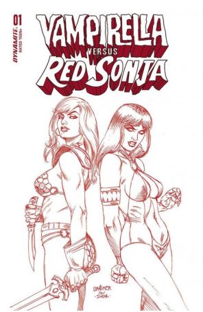 Vampirella Versus Red Sonja 1ZA published by Dynamite with cover art by Joseph Michael Linsner