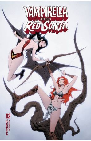 Vampirella Versus Red Sonja 2D published by Dynamite with cover art by Jae Lee