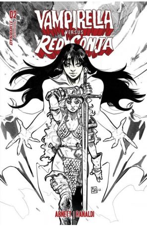 Vampirella Versus Red Sonja 2Q published by Dynamite with cover art by Alessandro Ranaldi